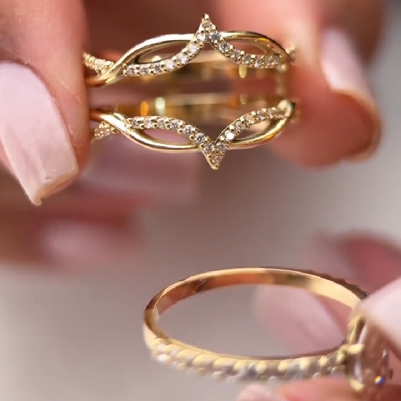 3.2CT Marquise Cut VVS Moissanite Pave Engagement Ring Set