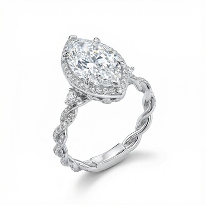 4.66CT Marquise Cut VVS Moissanite Twist Engagement Ring 4.66CT Marquise Cut VVS Moissanite Twist Engagement Ring
