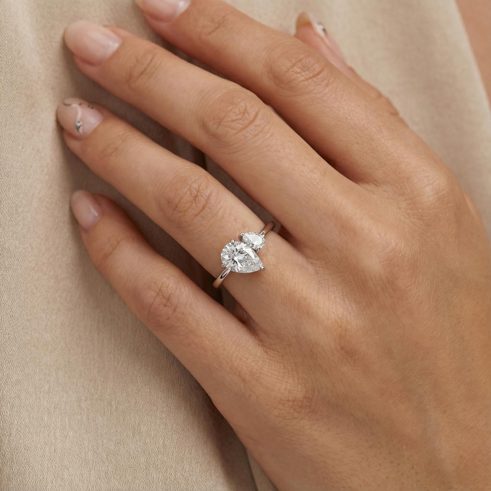 S925 Silver Double Pear Cut Engagement Ring S925 Silver Double Pear Cut Engagement Ring