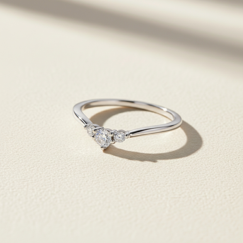 Three-Stone VVS Moissanite S925 Silver Engagement Ring Three-Stone VVS Moissanite S925 Silver Engagement Ring