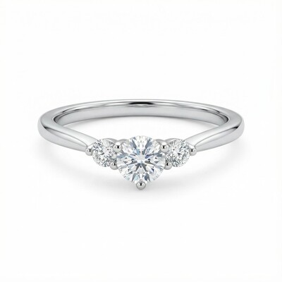 Three-Stone VVS Moissanite S925 Silver Engagement Ring