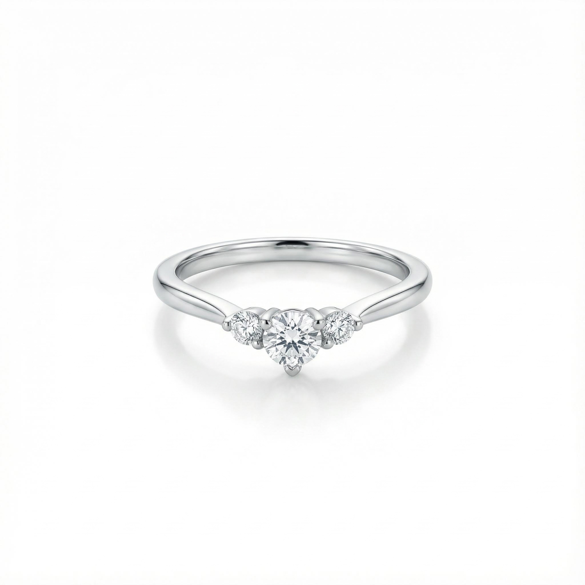 Three-Stone VVS Moissanite S925 Silver Engagement Ring Three-Stone VVS Moissanite S925 Silver Engagement Ring