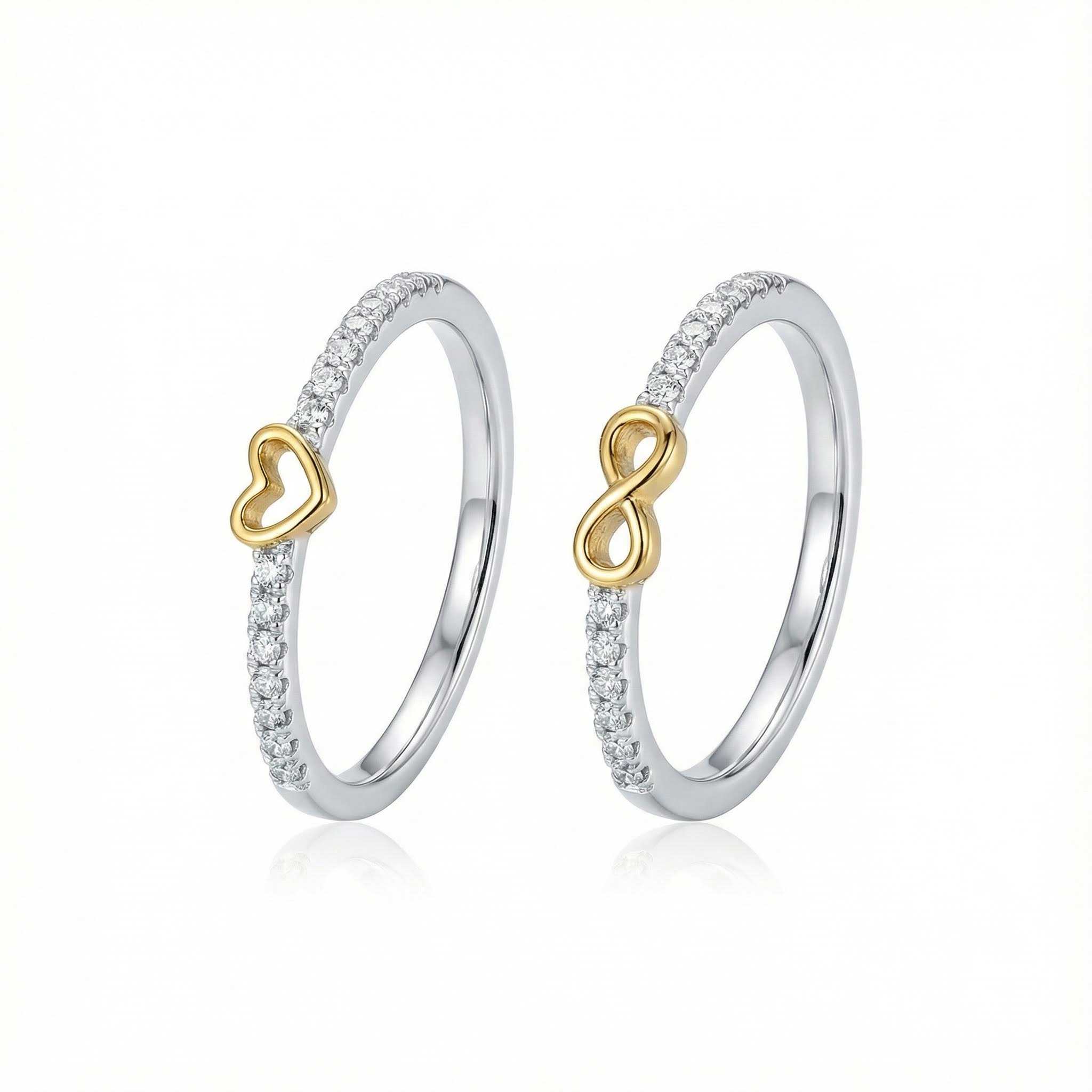 S925 Silver Infinity Love Pave Engagement Ring