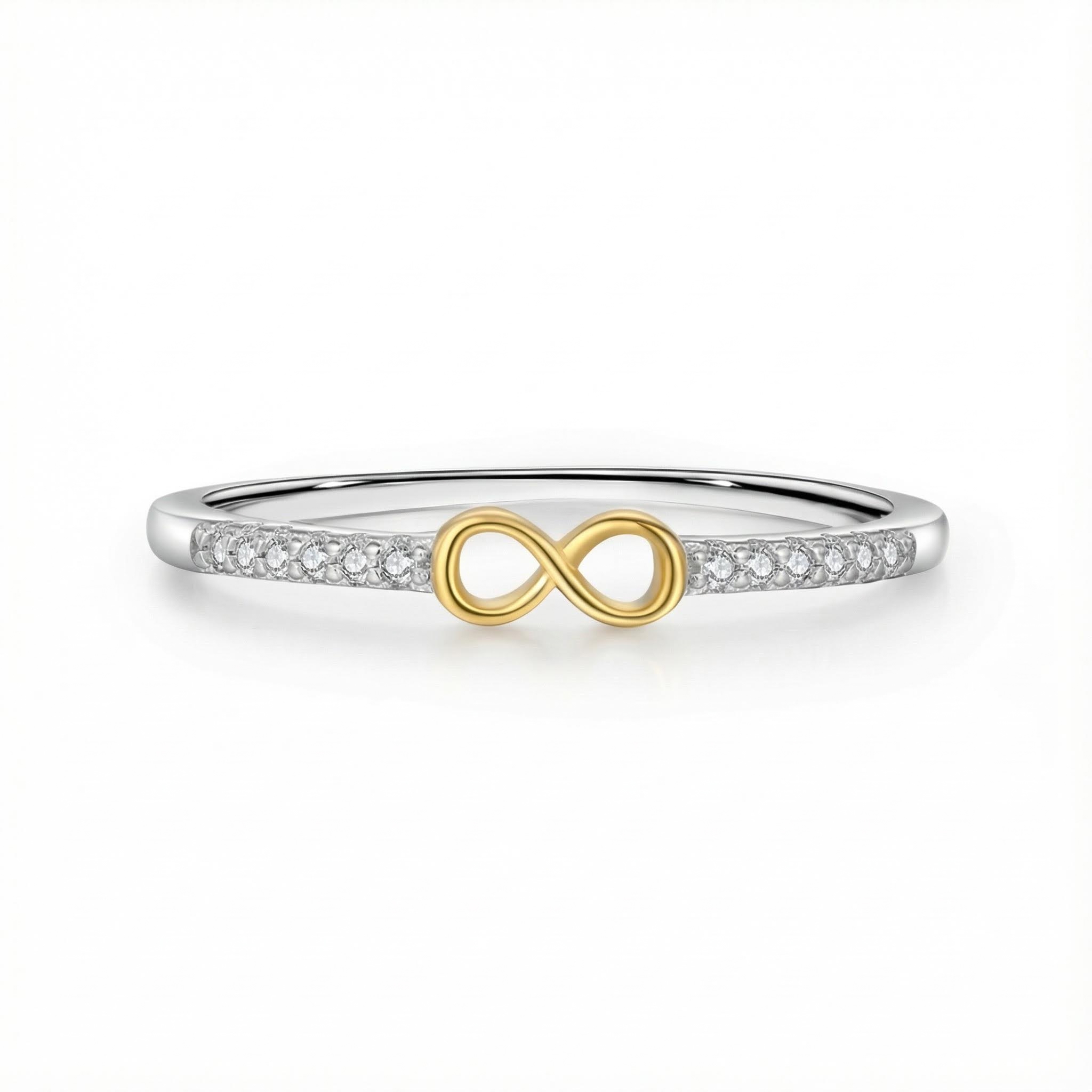 S925 Silver Infinity Love Pave Engagement Ring