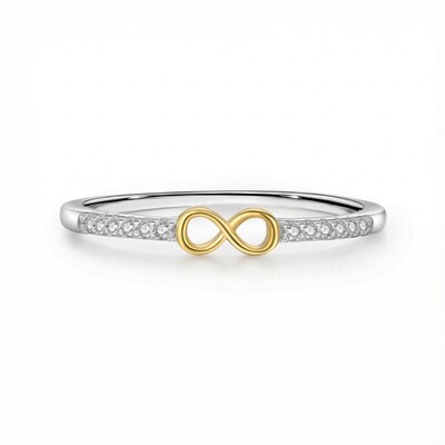S925 Silver Infinity Love Pave Engagement Ring