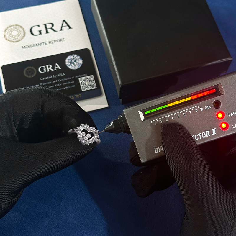 Heart Shaped Floating Diamonds Ring Heart Shaped Floating Diamonds Ring