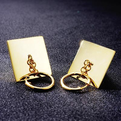 Unique Yellow gold Triangular Pyramid Earrings Deposit