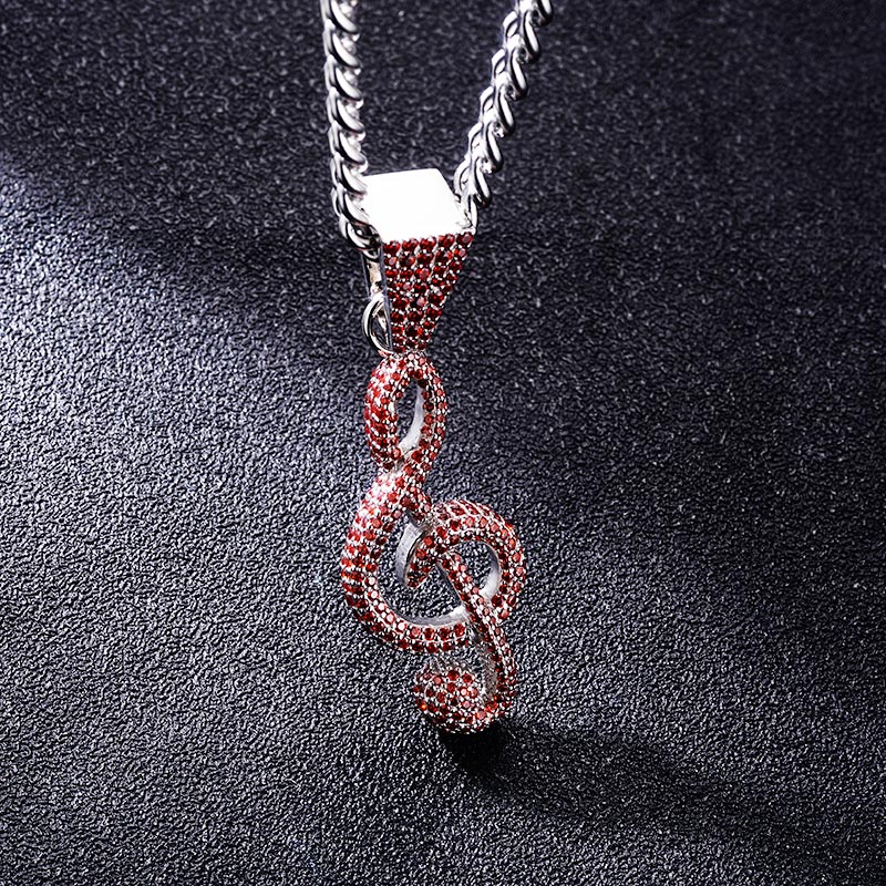 Custom S925 Iced Unique Musical Note Pendant Deposit
