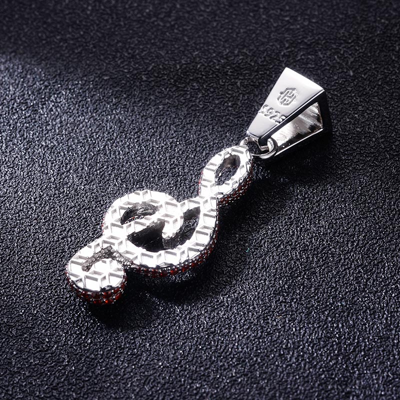 Custom S925 Iced Unique Musical Note Pendant Deposit