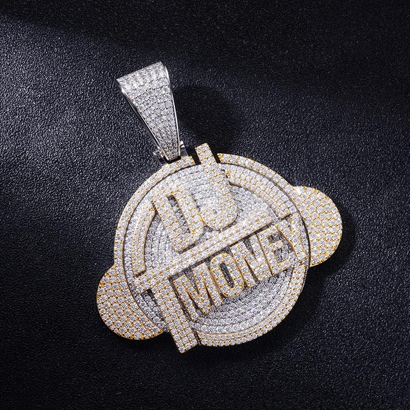 Custom S925 & VVS1 Moissanite Round Letter Pendant Deposit