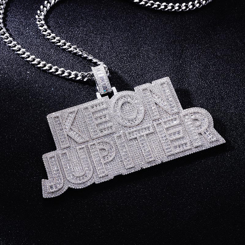 Custom S925 Iced Baguette Letter Pendant Deposit