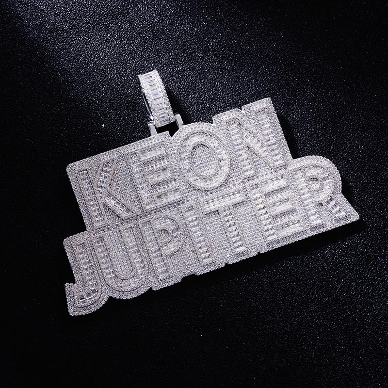 Custom S925 Iced Baguette Letter Pendant Deposit