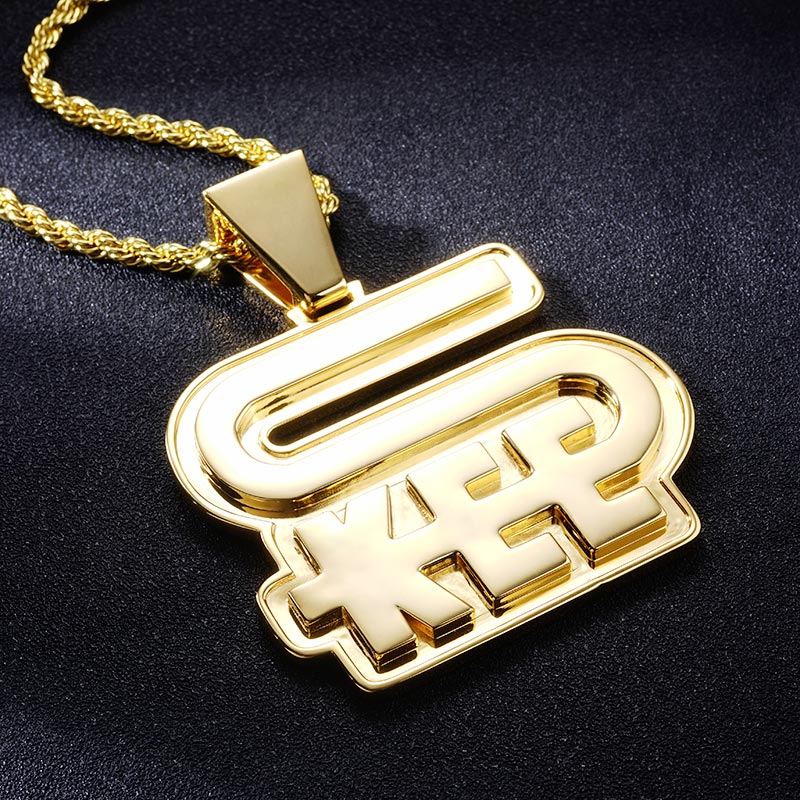 Custom Unique Yellow gold Logo & Letter Pendant Deposit