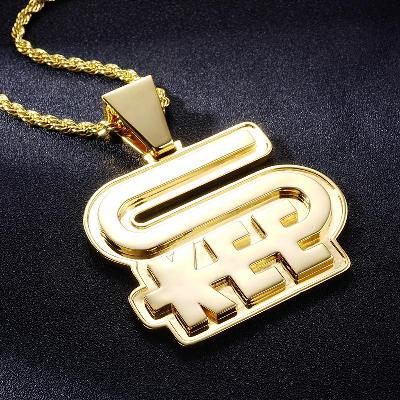 Custom Unique Yellow gold Logo & Letter Pendant Deposit