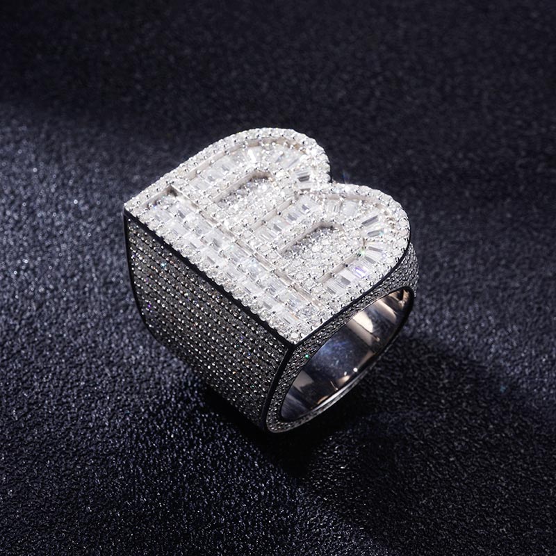 Custom S925 & VVS1 Buggette Moissanite Letter Ring Deposit