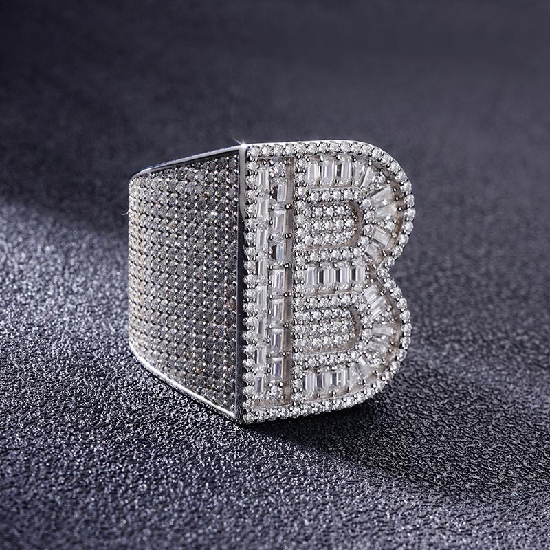 Custom S925 & VVS1 Buggette Moissanite Letter Ring Deposit