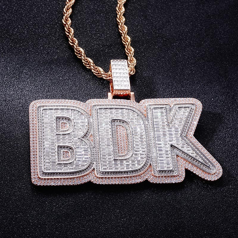 Custom S925 Iced Baguette Letter Pendant Deposit