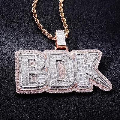 Custom S925 Iced Baguette Letter Pendant Deposit