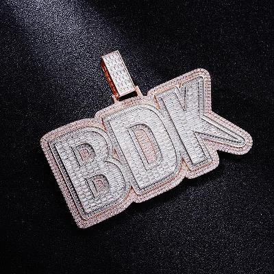 Custom S925 Iced Baguette Letter Pendant Deposit