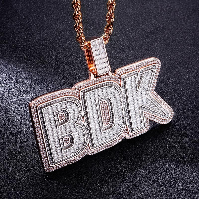 Custom S925 Iced Baguette Letter Pendant Deposit