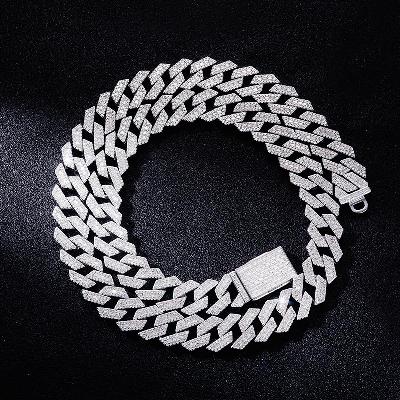 Custom 925S & VVS Moissanite Prong Cuban Link Chain