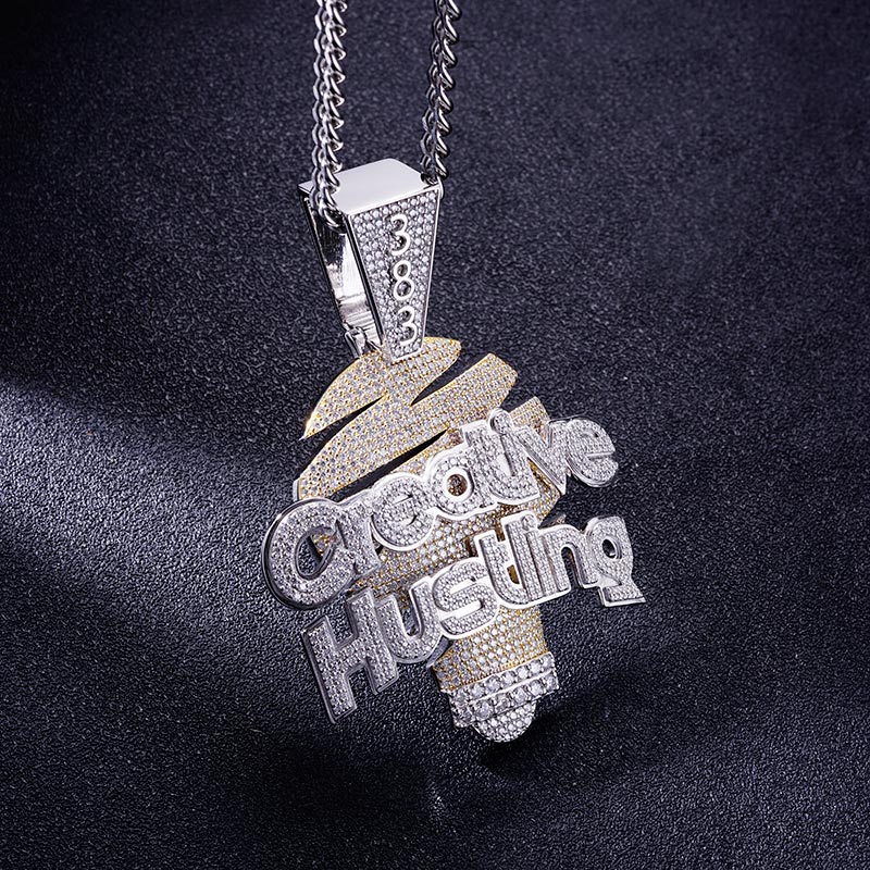 Custom S925 & VVS1 Moissanite Two Tone Letter & Number Pendant Deposit
