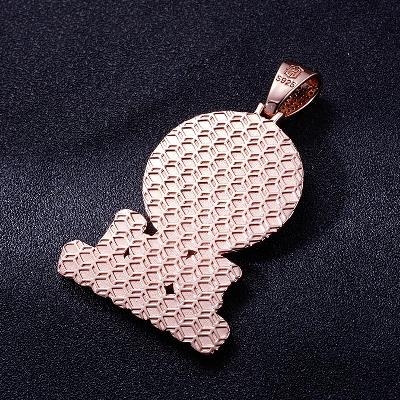 Custom S925 Iced Round Rose Gold Letter Pendant Deposit