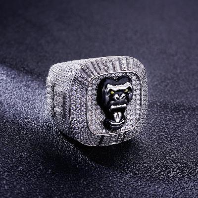 Custom S925 & VVS1 Moissanite Gorilla & Letter Ring Deposit