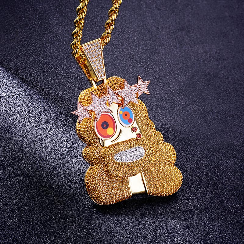 Custom S925 Iced Colorful Cartoon Pendant Deposit