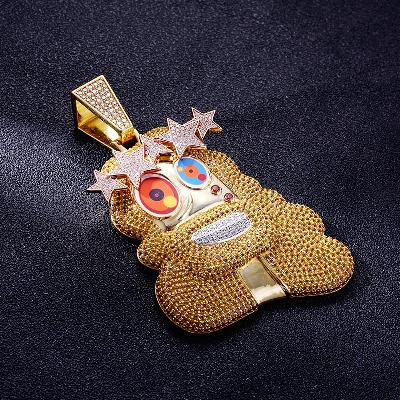 Custom S925 Iced Colorful Cartoon Pendant Deposit