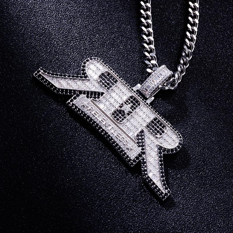 Custom S925 Iced Baguette Letter Pendant Deposit