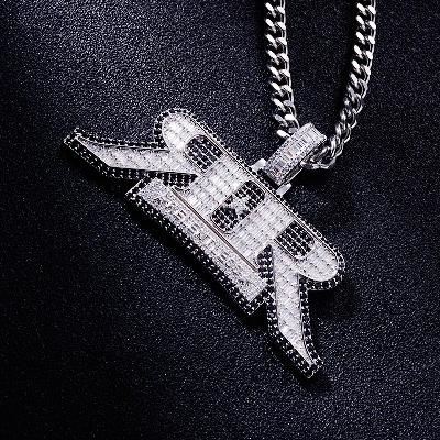Custom S925 Iced Baguette Letter Pendant Deposit