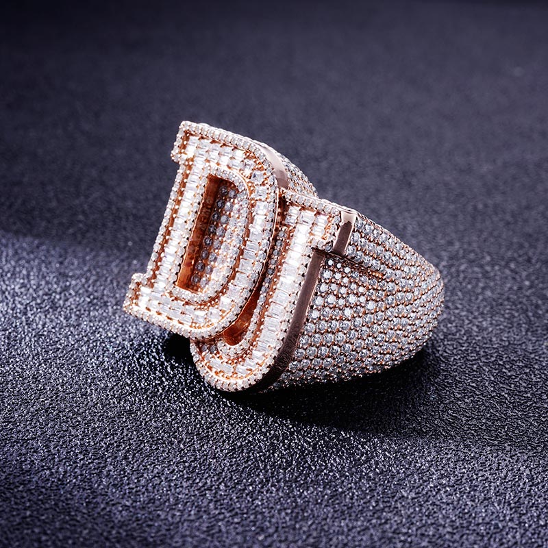 Custom S925 & VVS1 Buggette Moissanite Letter Ring Deposit