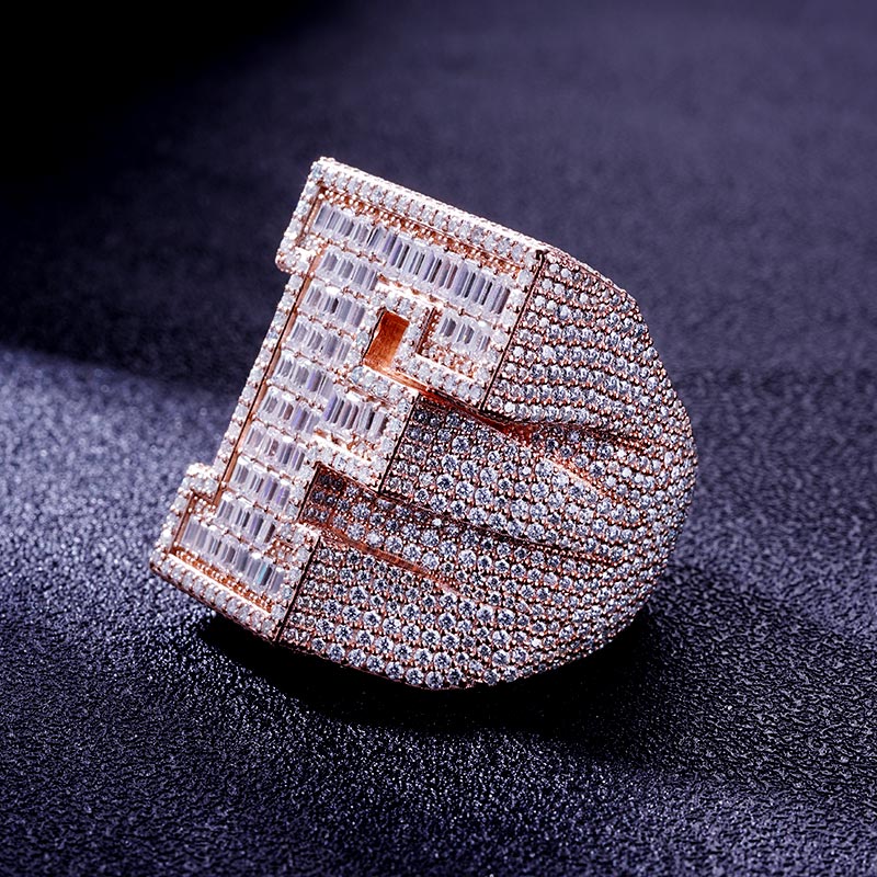 Custom S925 & VVS1 Buggette Moissanite Letter Ring Deposit