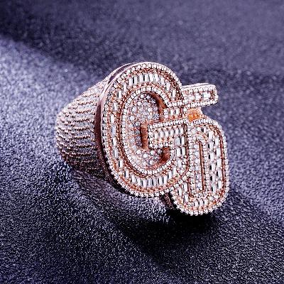 Custom S925 & VVS1 Baguette Moissanite Letter Ring Deposit