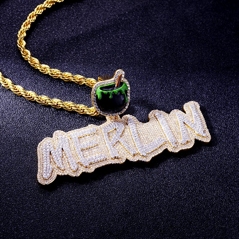 Custom S925 Iced & Enamel Unique Letter Pendant Deposit