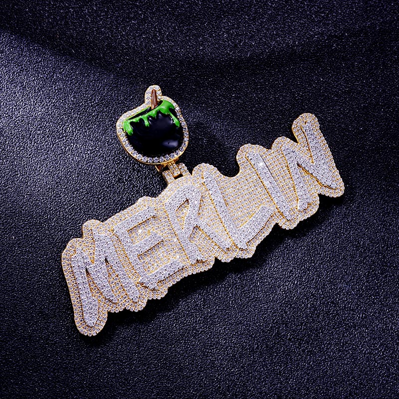 Custom S925 Iced & Enamel Unique Letter Pendant Deposit
