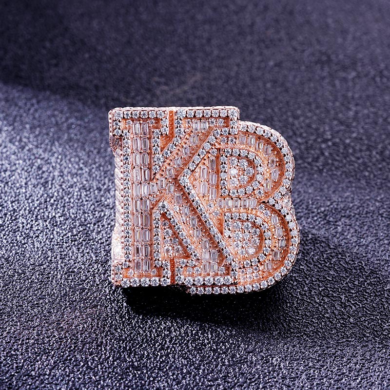 Custom S925 & VVS1 Baguette Moissanite Letter Ring Deposit