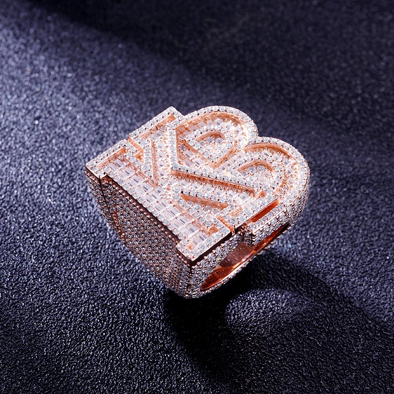 Custom S925 & VVS1 Baguette Moissanite Letter Ring Deposit