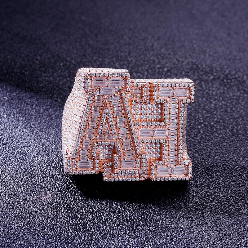 Custom S925 & VVS1 Baguette Moissanite Letter Ring Deposit