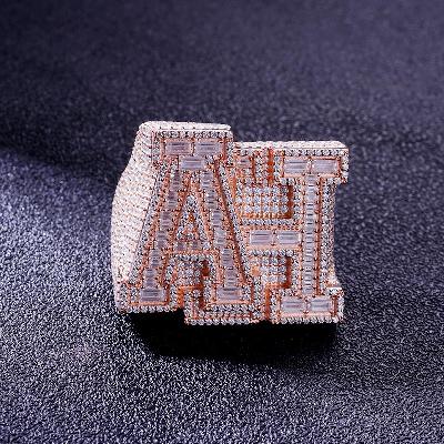 Custom S925 & VVS1 Baguette Moissanite Letter Ring Deposit