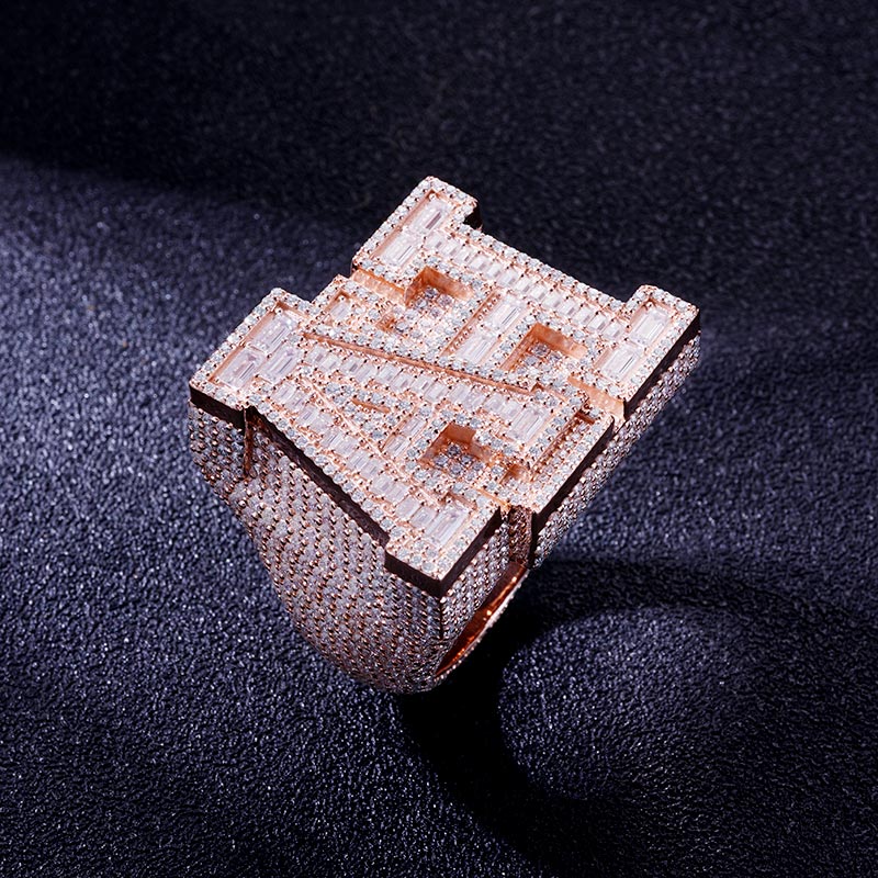 Custom S925 & VVS1 Baguette Moissanite Letter Ring Deposit