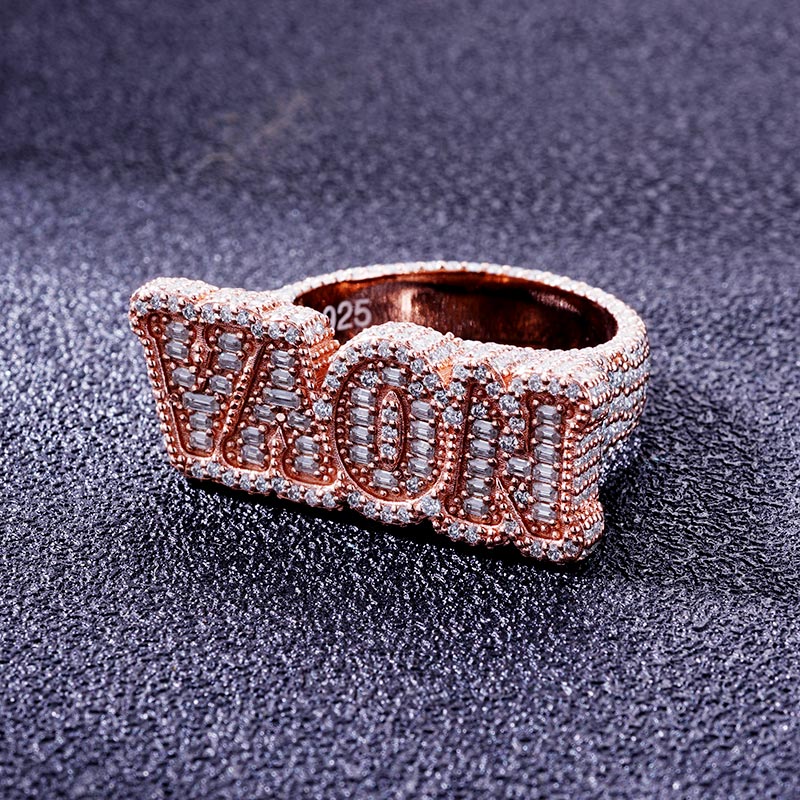 Custom S925 & VVS1 Buggette Moissanite Name Ring Deposit