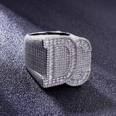 Custom S925 & VVS1 Baguette Moissanite Letter Ring Deposit