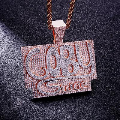 Custom S925 Iced Rose Gold Letter Pendant Deposit