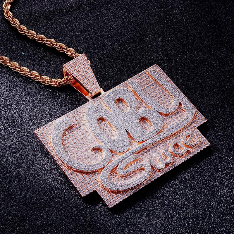 Custom S925 Iced Rose Gold Letter Pendant Deposit