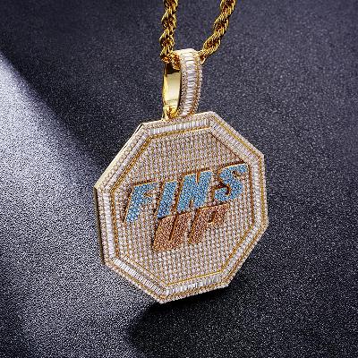 Custom S925 Iced Baguette & Round Stones Letter Pendant Deposit