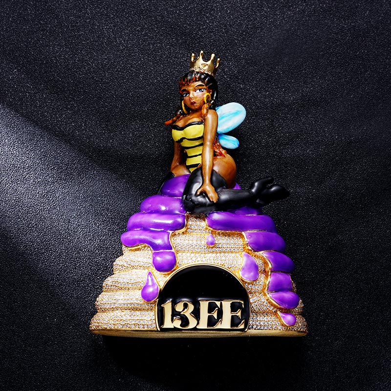 Custom S925 & VVS1 Moissanite & Enamel Cartoon Pendant Deposit