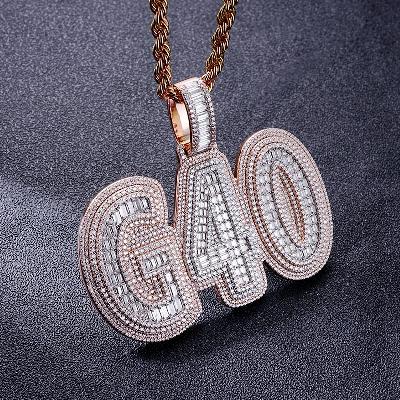 Custom S925 & VVS1 Baguette Moissanite Letter & Number Pendant