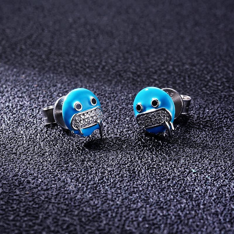 Custom S925 Iced & Enamel Iced Emoji Pendant & Earrings Set Deposit